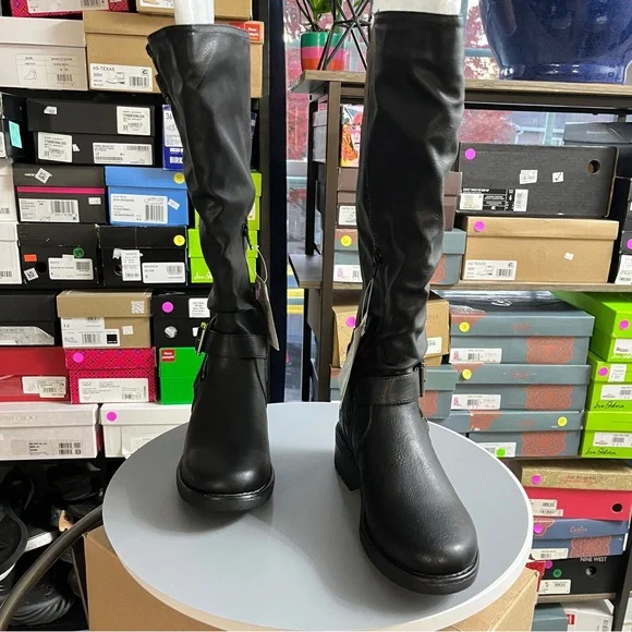 Carlos by Carlos Santana Wide Calf Black Over the Knee Boots - Picture 4 of 9